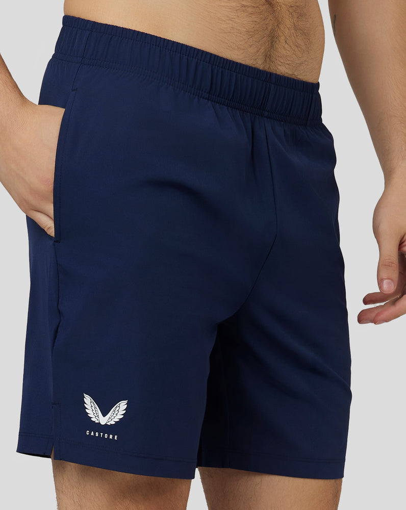 Shorts tejidos elásticos de 6" para hombre - Azul marino