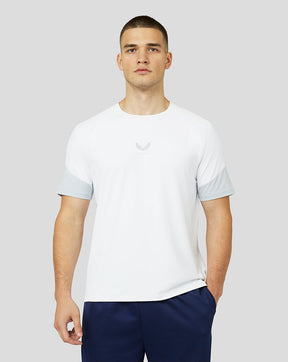 Camiseta Rise de manga corta con mezcla de malla para hombre - Blanco