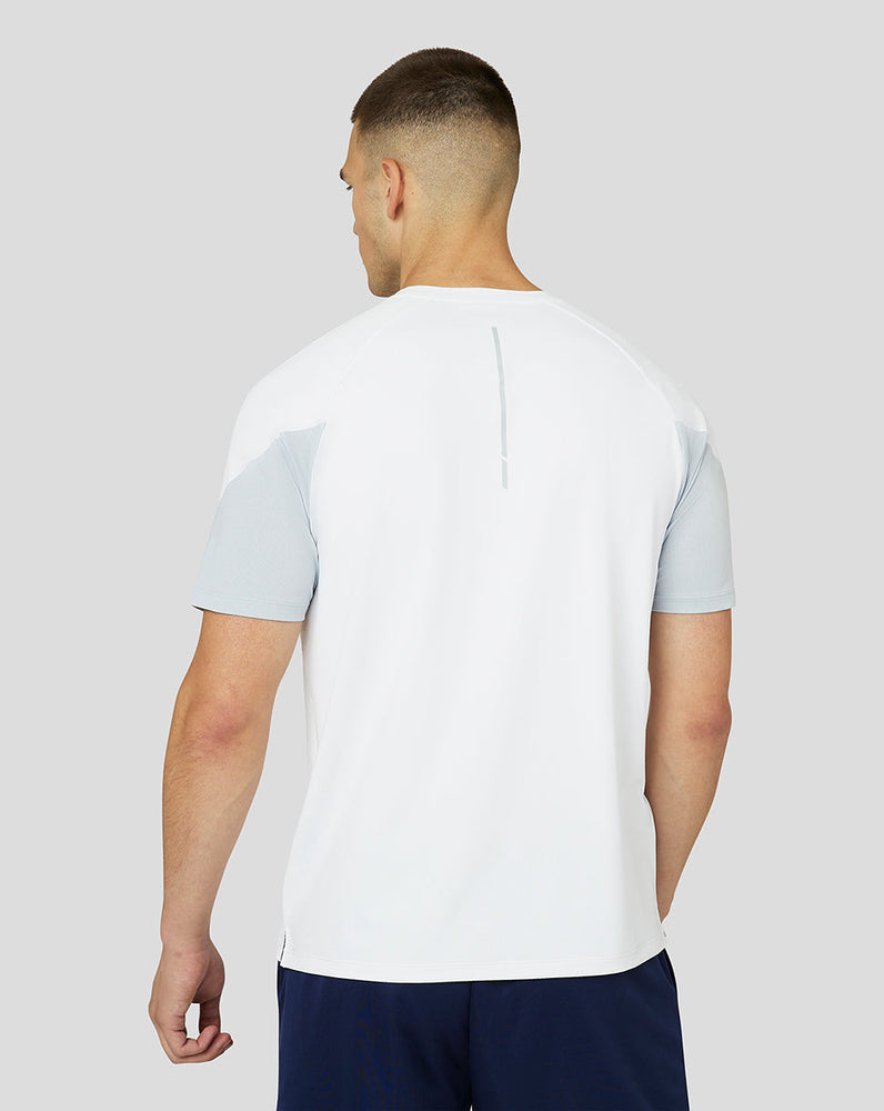 Camiseta Rise de manga corta con mezcla de malla para hombre - Blanco