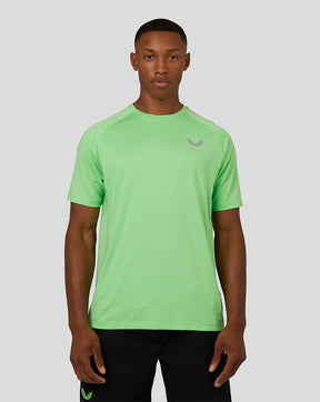 Camiseta Flow con paneles de manga corta para hombre - Verde brillante