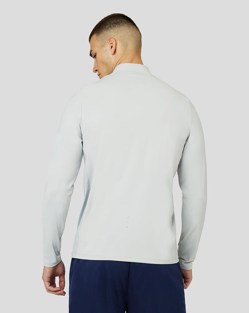 Camiseta de capa intermedia Active de manga larga Performance con cremallera de 1/4 para hombre - Acero ligero