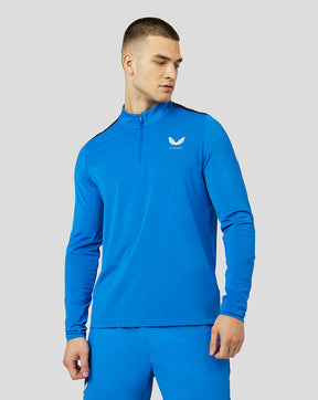 Camiseta Apex Active Mesh con cremallera de un cuarto para hombre - Ultra azul/azul marino