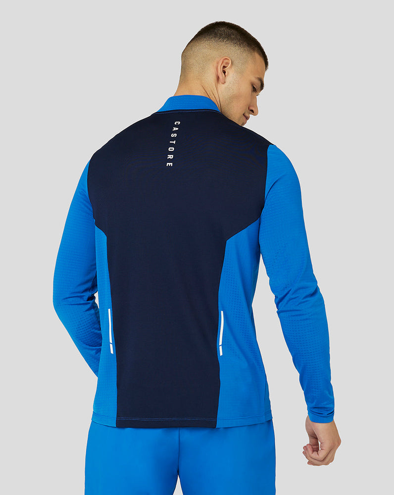 Camiseta Apex Active Mesh con cremallera de un cuarto para hombre - Ultra azul/azul marino