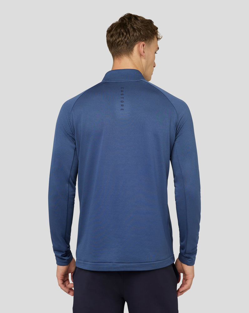 Camiseta de golf de manga larga Soft Shell Tech con media cremallera para hombre - Oceana Blue