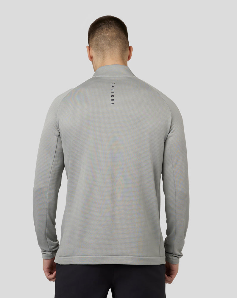 Camiseta de golf de manga larga Soft Shell Tech con media cremallera para hombre - Gris cálido