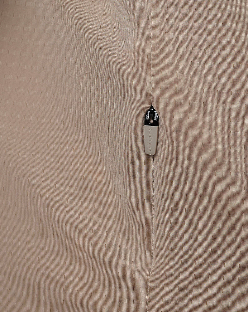 Camiseta ligera de manga larga con media cremallera y capa intermedia para hombre - Champiñón
