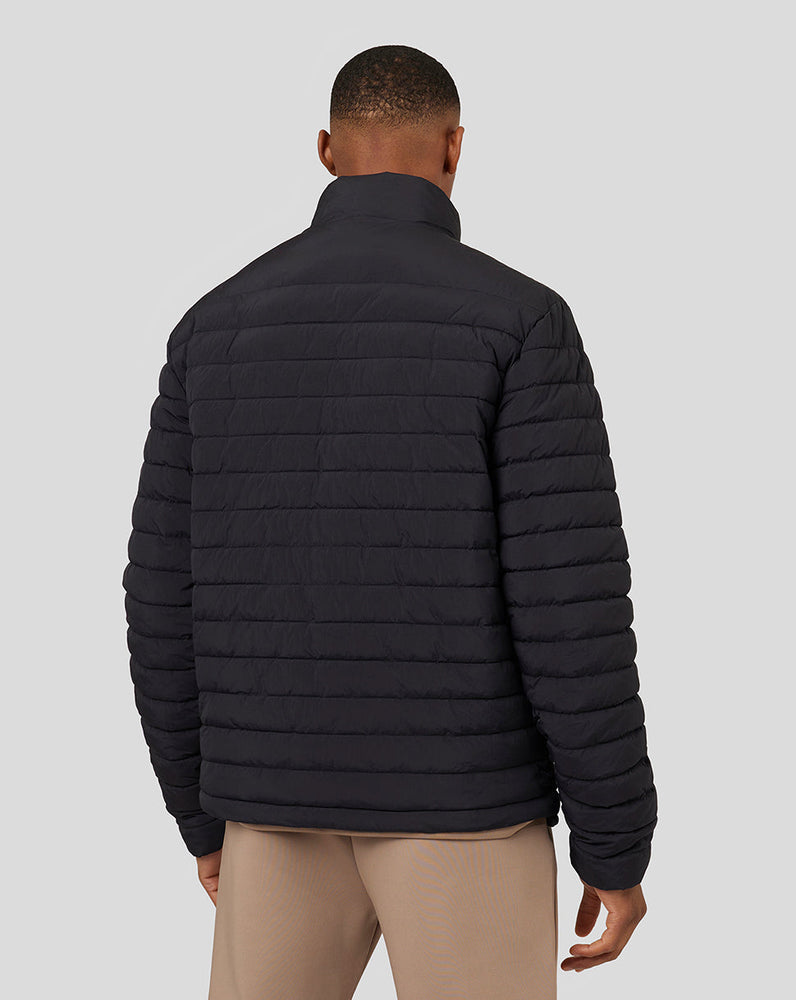 Men’s Travel Long Sleeve Lightweight Hooded Puffer Jacket - Black