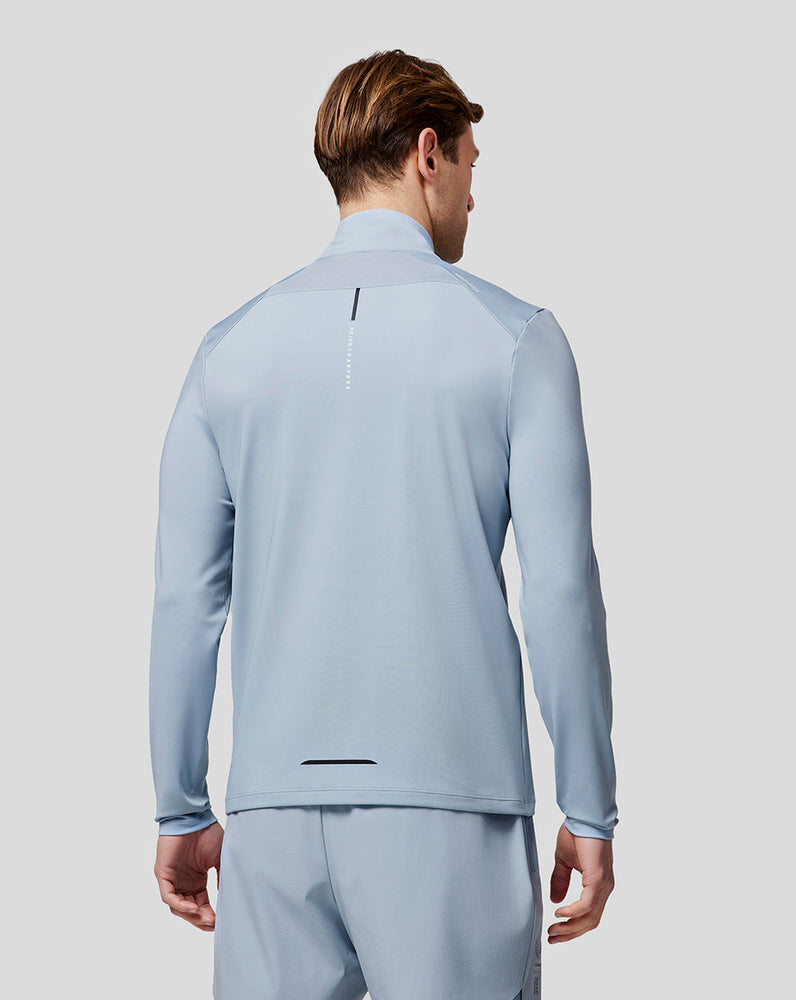 Camiseta de manga larga Reiss Performance con cremallera de un cuarto para hombre - Azul Plata