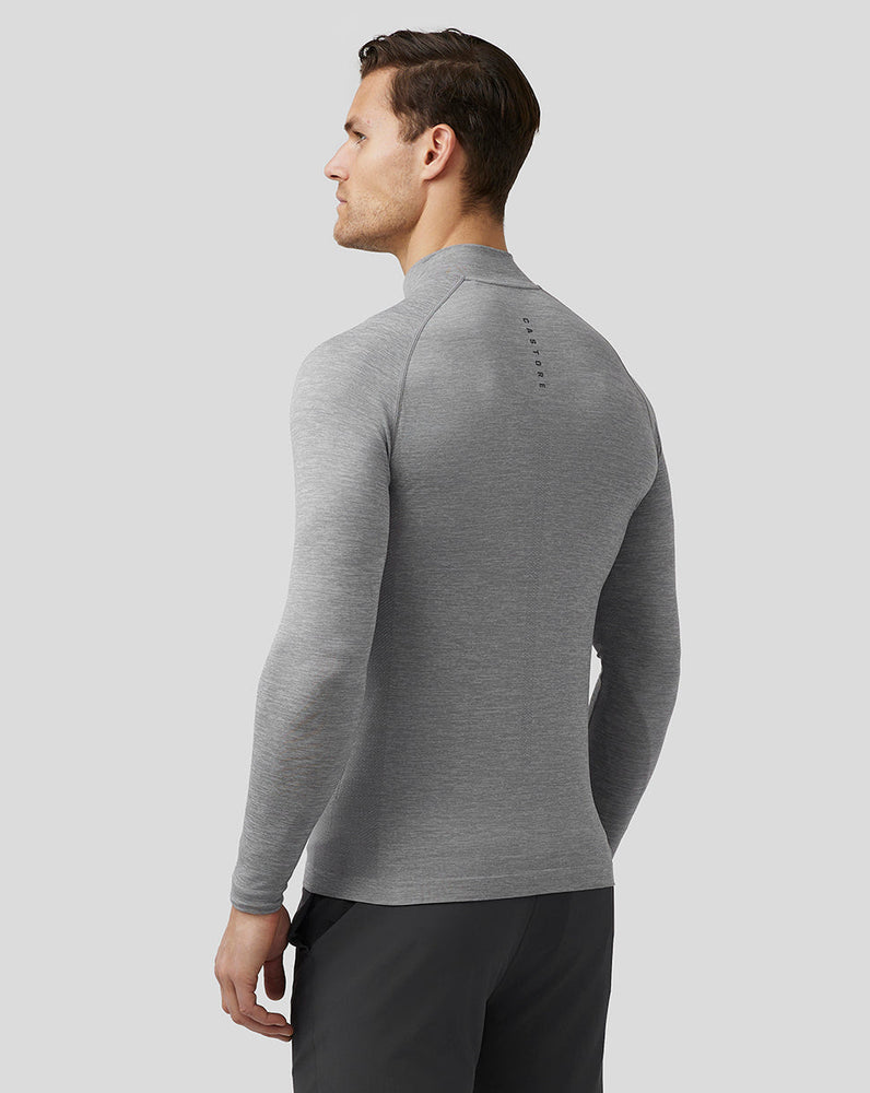 Camiseta sin costuras Body Mapped Quarter Zip para hombre - Acero