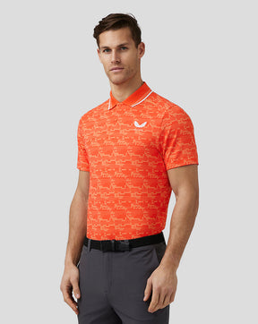 Hombre Golf Polo técnico estampado - Naranja