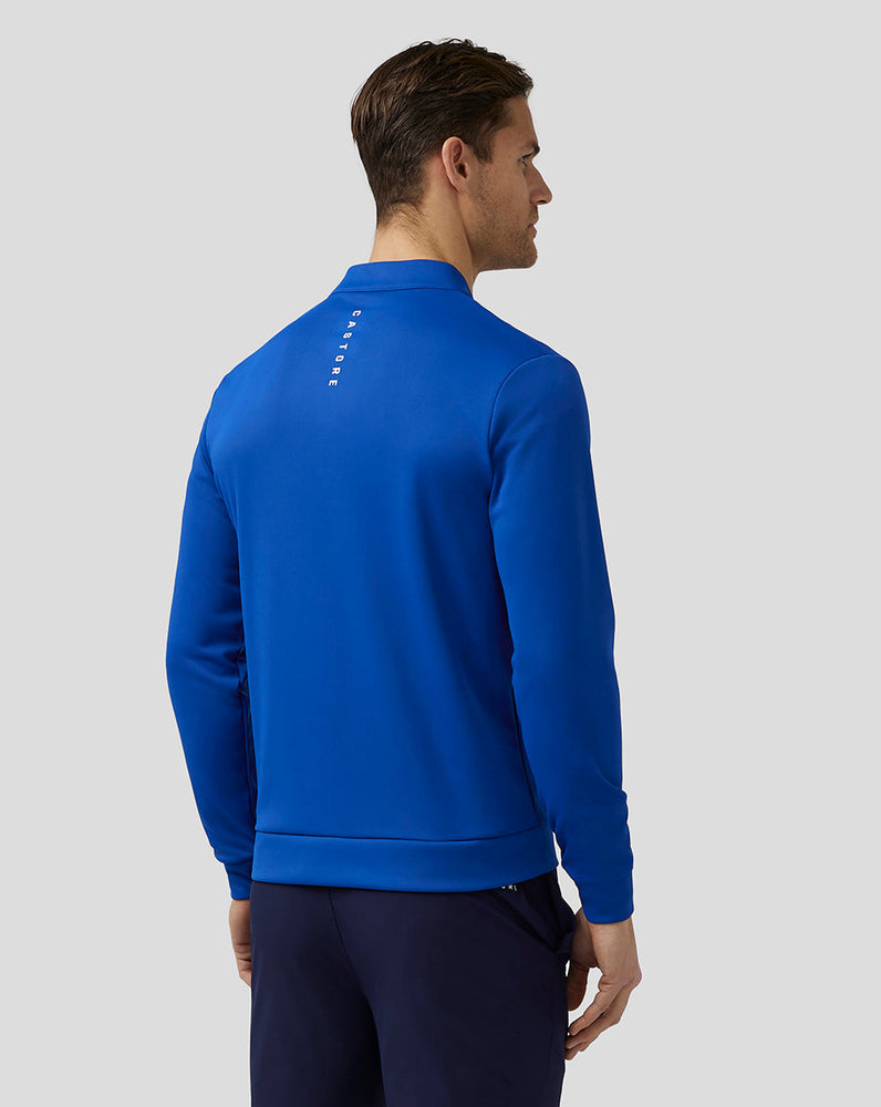 Hombre Camiseta clásica con cremallera de un cuarto de Golf Club - Azul Real