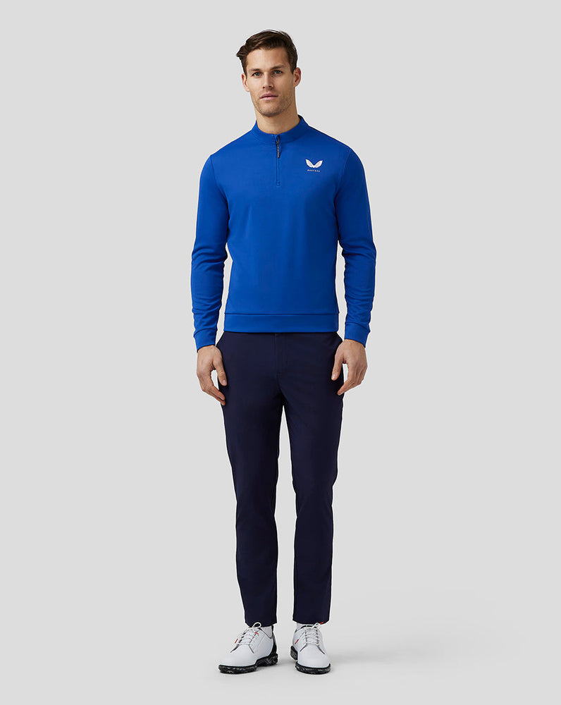 Camiseta clásica con cremallera de un cuarto de Golf Club para hombre - Azul real