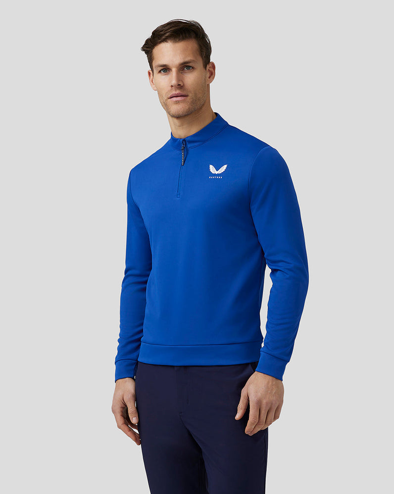 Camiseta clásica con cremallera de un cuarto de Golf Club para hombre - Azul real