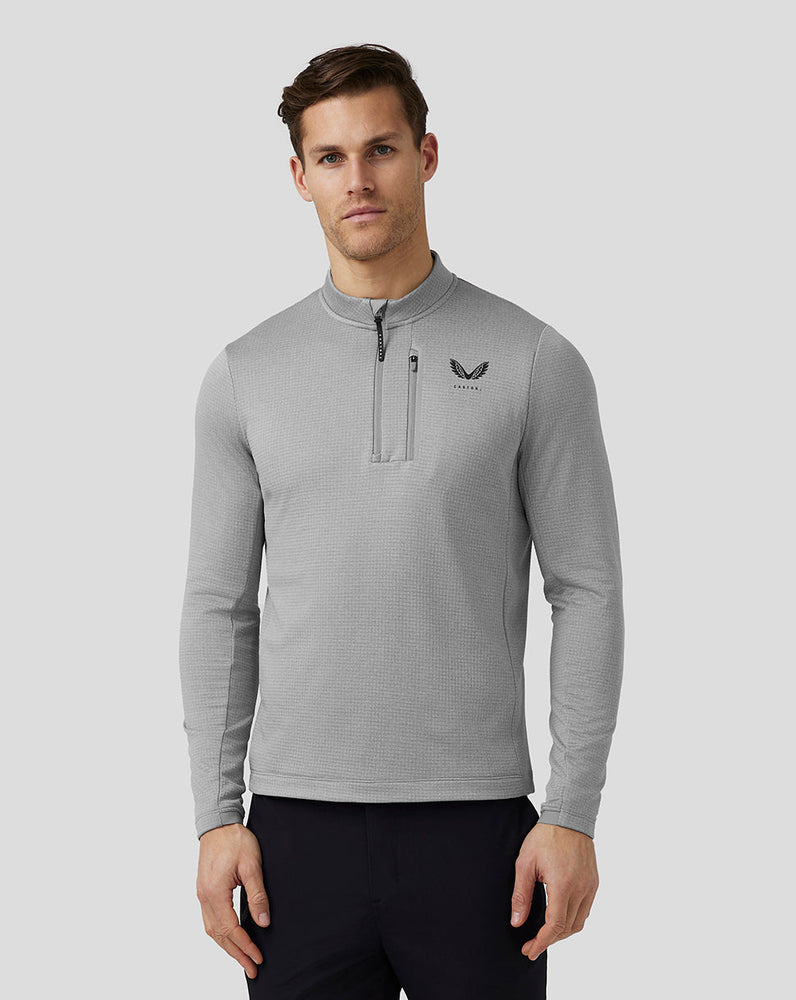Hombre Golf Camiseta de media cremallera Pinnacle Tech- Acero