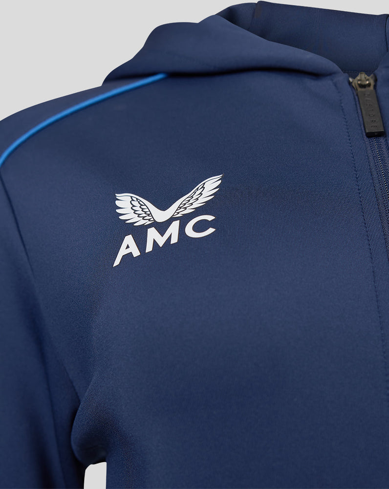 Sudadera con capucha y cremallera AMC azul marino/azul para mujer