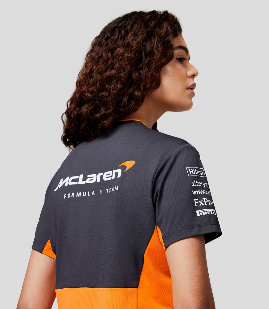 Camiseta oficial McLaren Teamwear Set Up para mujer Fórmula 1 - Papaya/Phantom