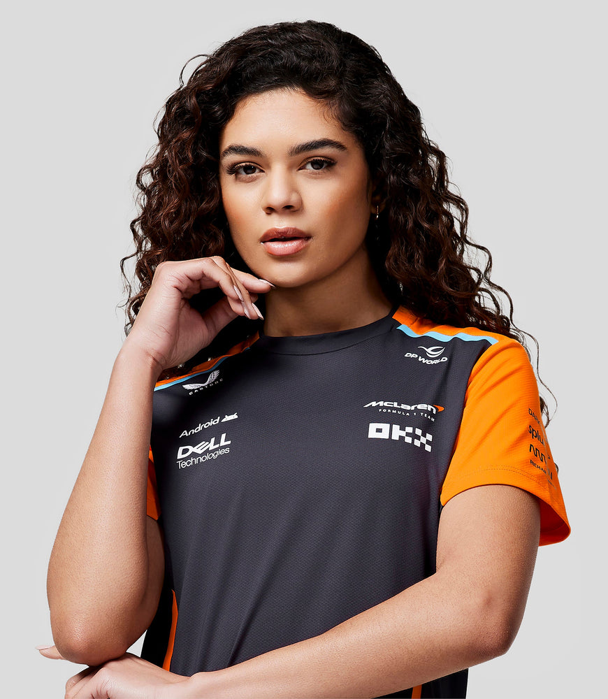 Camiseta oficial McLaren Teamwear Set Up para mujer Fórmula 1 - Fantasma/Papaya