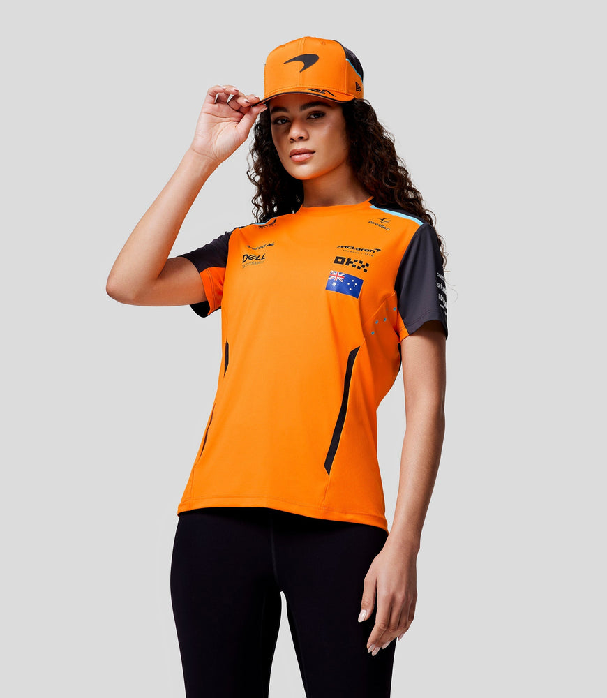 Camiseta oficial McLaren Teamwear Set Up para mujer Oscar Piastri Fórmula 1 - Papaya/Phantom