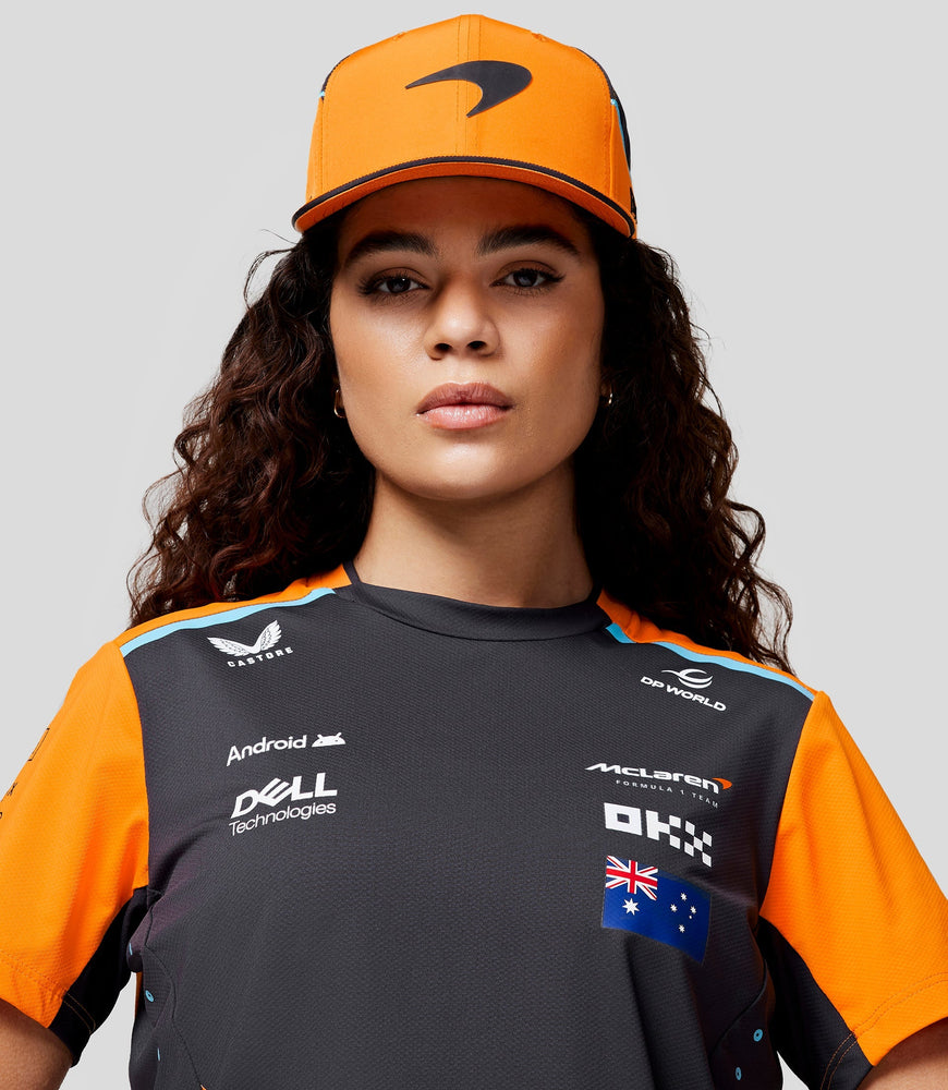 Camiseta oficial McLaren Teamwear Set Up para mujer Oscar Piastri Fórmula 1 - Fantasma/Papaya