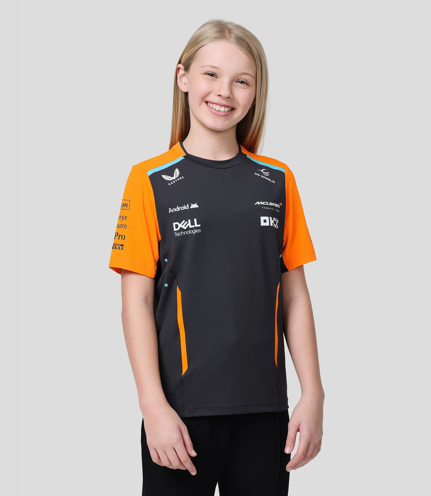 Camiseta oficial Teamwear McLaren Junior Set Up Fórmula 1 - Fantasma/Papaya