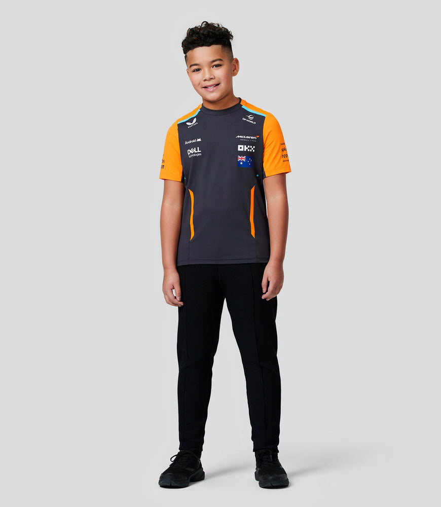 Camiseta oficial McLaren Teamwear Set Up para niños Oscar Piastri Fórmula 1 - Fantasma/Papaya