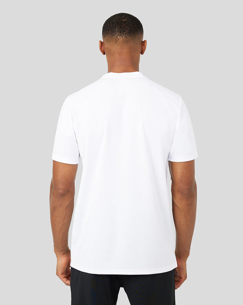 Camiseta de entrenamiento de núcleo de manga corta blanca