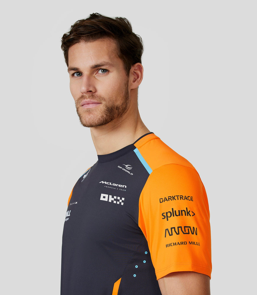 Camiseta oficial McLaren Teamwear Set Up para hombre Fórmula 1 - Fantasma/Papaya