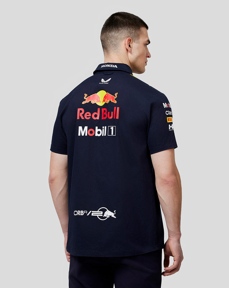 Camisa oficial de manga corta con botones Oracle Red Bull Racing para hombre - Night Sky