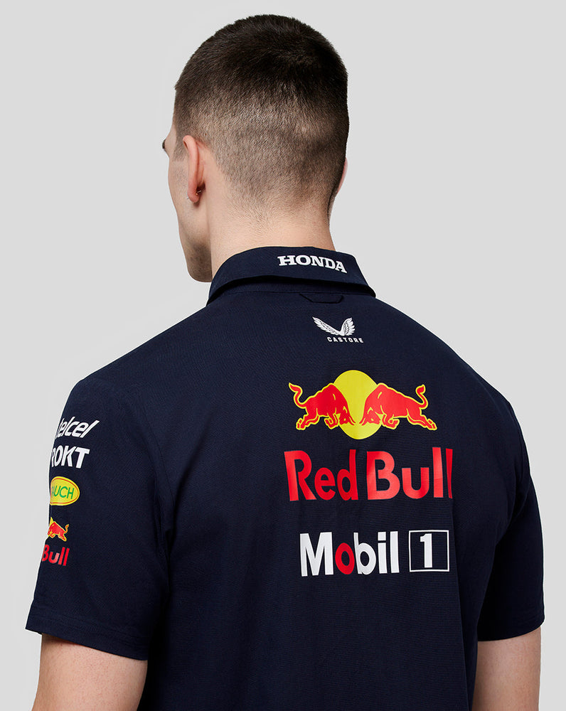 Camisa oficial de manga corta con botones Oracle Red Bull Racing para hombre - Night Sky