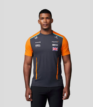 Camiseta oficial McLaren Teamwear Set Up para hombre Lando Norris Fórmula 1 Phantom/Papaya