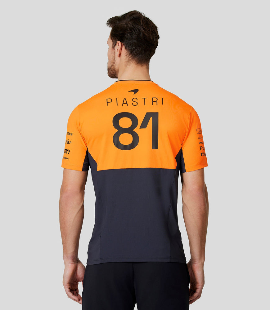 Camiseta oficial McLaren Teamwear Set Up para hombre Oscar Piastri Fórmula 1 - Fantasma/Papaya