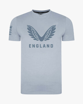 Camiseta de algodón gris del equipo de críquet de Inglaterra
